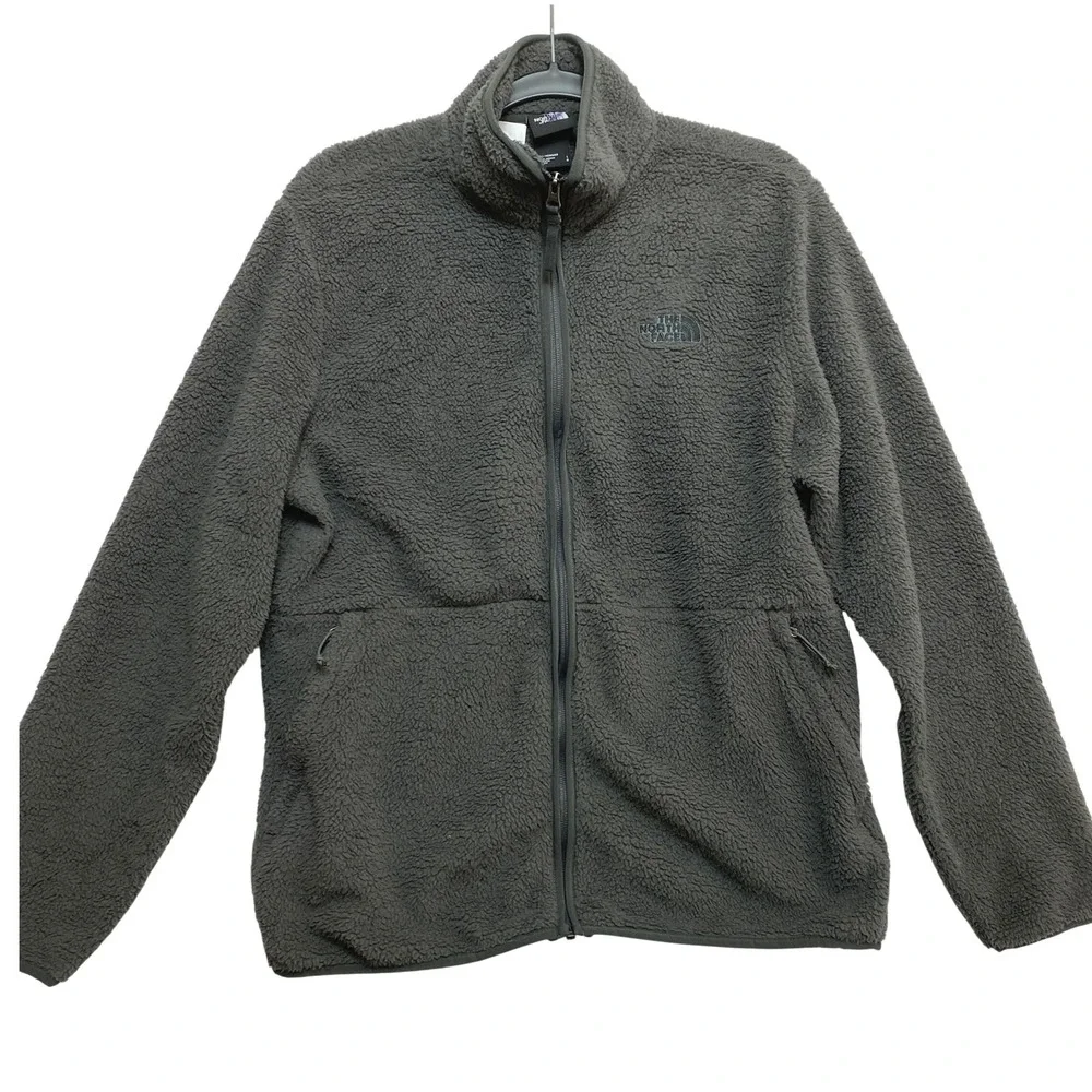 The North Face Fleece Jacket Mens Large Gray Sherpa Full Zip High Pile Highrail